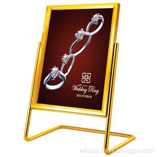 Copper Metal Sign Stand, Poster Standing Signs for Hotel